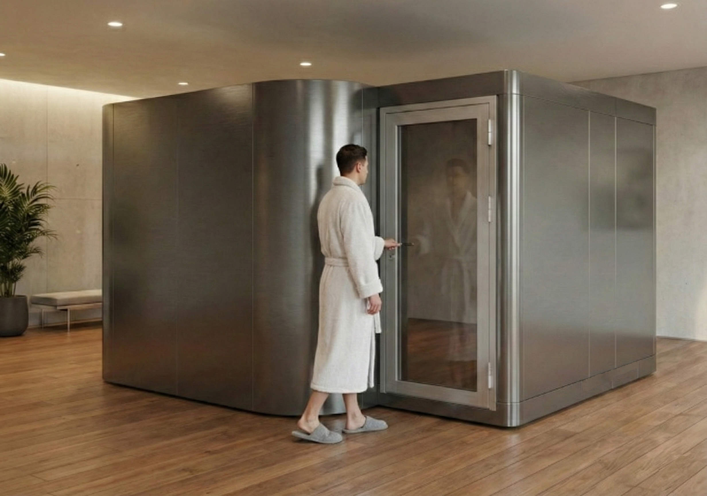 Permanently-installed modular institutional Floatation-REST chamber